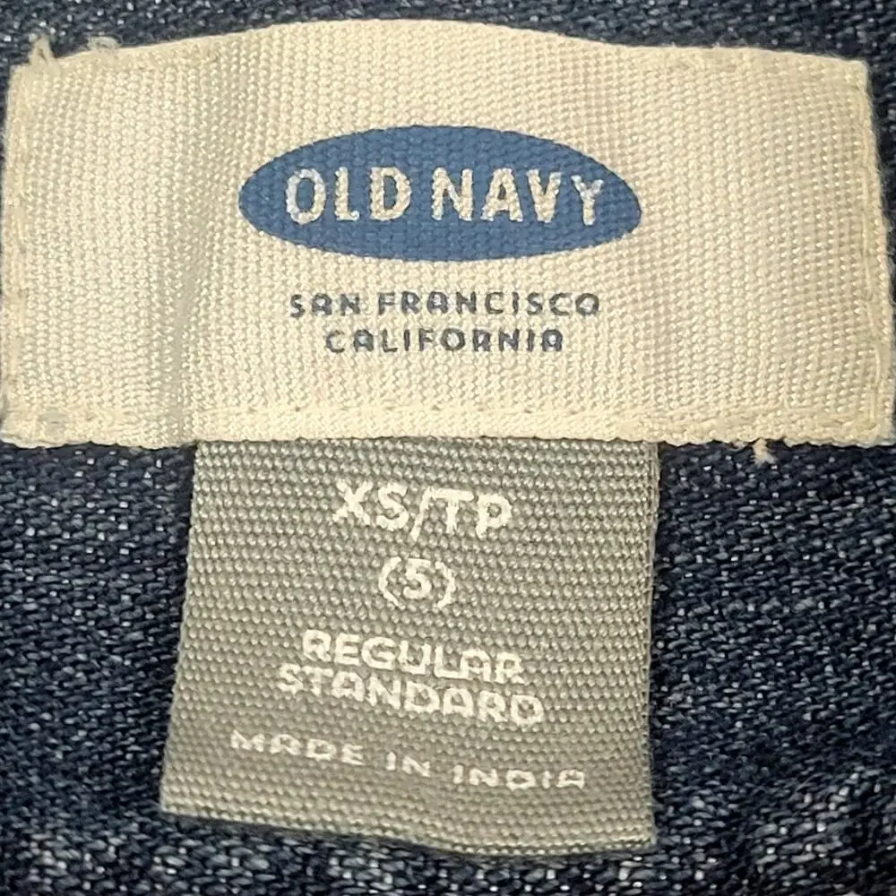 Old Navy Denim Shirt Dress Button Front Long Sleeve Tunic Chambray‎ Size XS/TP 5